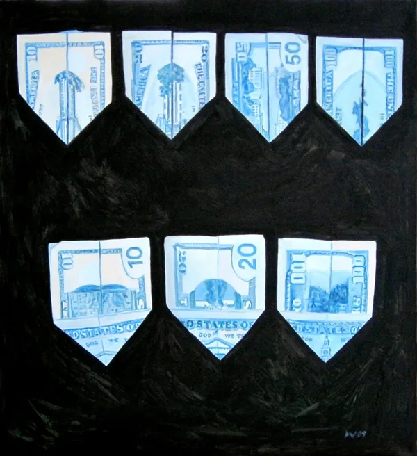 US Dollars, 2007, 110 x 120 cm, oil on canvas